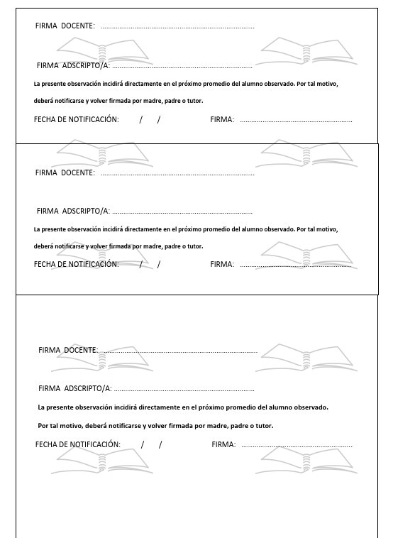 Firmá en el reverso y ya está lista para entregar en adscripción.